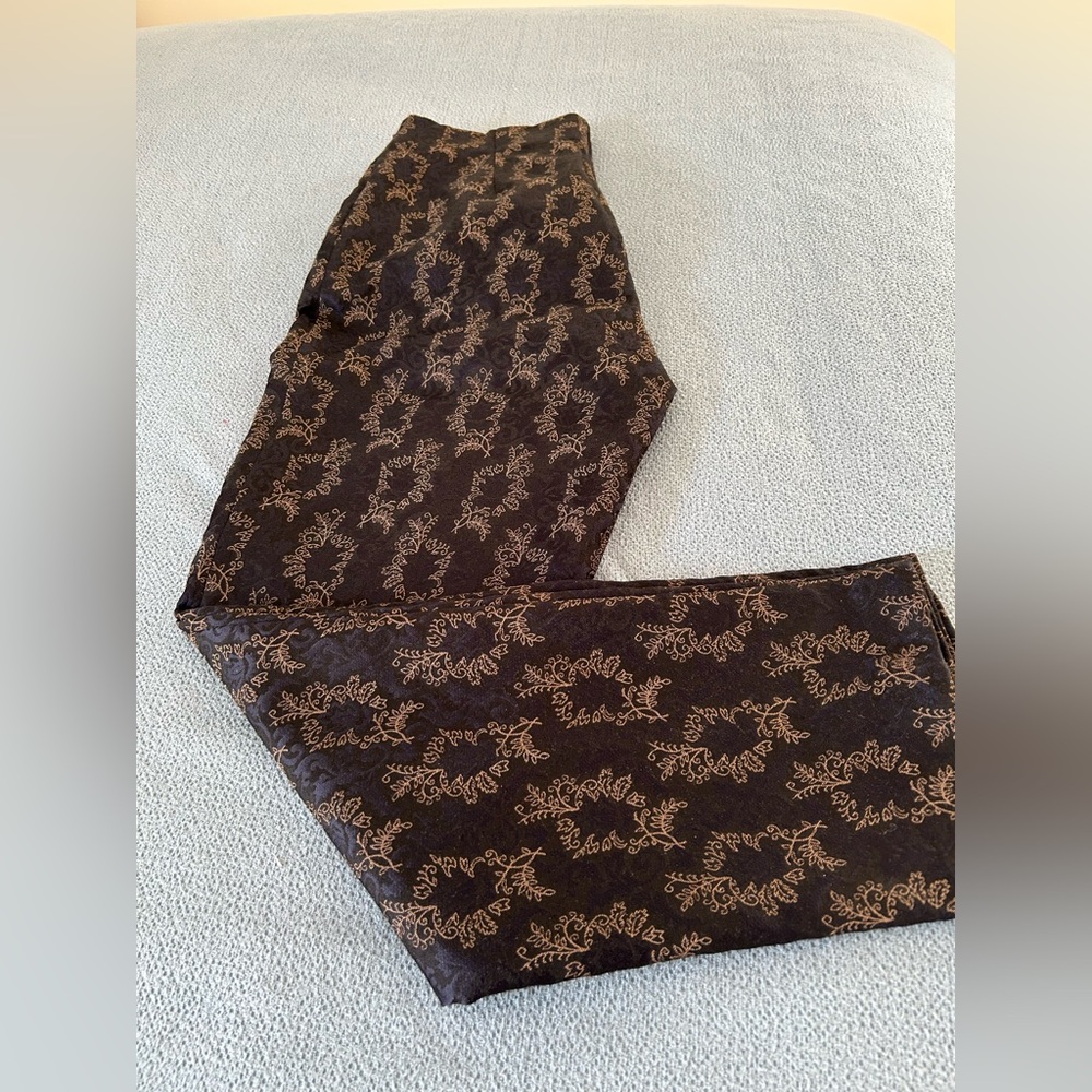 Dressbarn Women’s Black and Brown Patterned Dress Pants